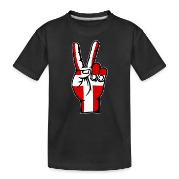 Denmark Flag Peace Victory Symbol - Kids' Premium Organic T-Shirt - black - Front