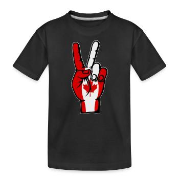 Drapeau du Canada, Symbole de la Paix, De la Victoire - T-shirt bio Premium Enfant - noir - Devant