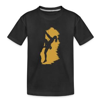 escalade fille grimpeuse un roccher - T-shirt bio Premium Enfant - noir - Devant