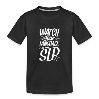 Speech Therapist Speech Therapy Speech Therapist - Kids' Premium Organic T-Shirt - black - Front