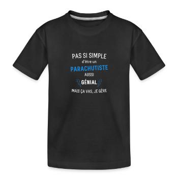 T-shirt Parachutiste Génial - T-shirt bio Premium Enfant - noir - Devant