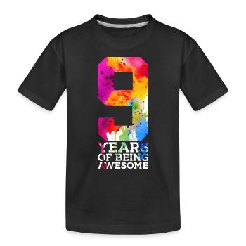 9 ANS D’ÊTRE GÉNIAL 9E ANNIVERSAIRE - T-shirt bio Premium Enfant - noir - Devant