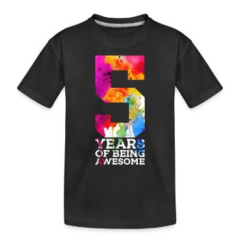 5 ANS D’ÊTRE GÉNIAL 5E ANNIVERSAIRE - T-shirt bio Premium Enfant - noir - Devant