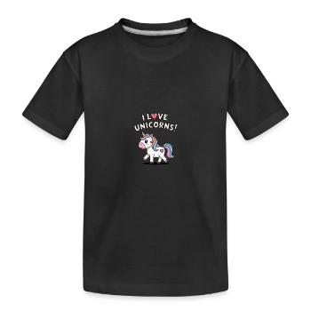 Mila das magische Einhorn - Kinder Premium Bio T-Shirt - Schwarz - Vorne