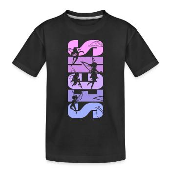 Feen 6. Geburtstag 6 Jahre alt Mädchen Fee - Kinder Premium Bio T-Shirt - Schwarz - Vorne