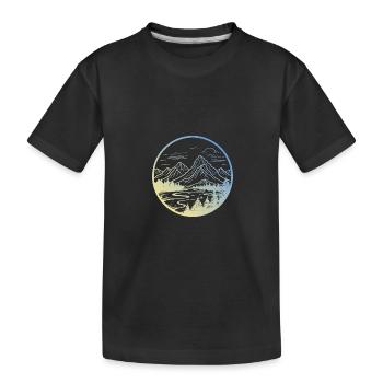 Paysage de montagnes - T-shirt bio Premium Enfant - noir - Devant
