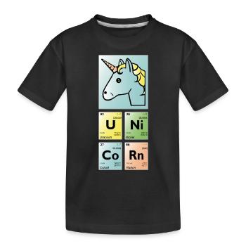 Tableau périodique licorne - T-shirt bio Premium Enfant - noir - Devant