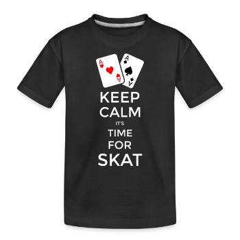 Keep Calm its Time for Skat - Kinder Premium Bio T-Shirt - Schwarz - Vorne