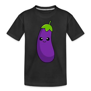 Aubergine Comic - Kinder Premium Bio T-Shirt - Schwarz - Vorne