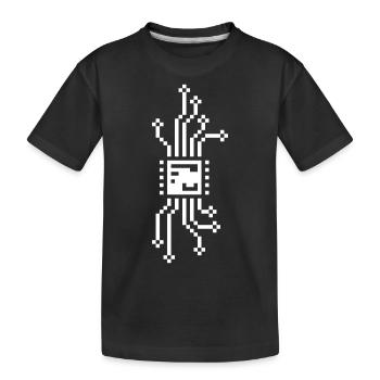 8bit cyber chip - Kinder Premium Bio T-Shirt - Schwarz - Vorne