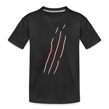 Böse Kratzer eines Ungeheuers *Halloween* - Kinder Premium Bio T-Shirt - Schwarz - Vorne
