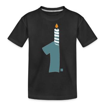 1. Geburtstag - Kinder Premium Bio T-Shirt - Schwarz - Vorne