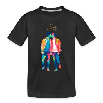 Paar mehrfarbiger Mann - Kinder Premium Bio T-Shirt - Schwarz - Vorne