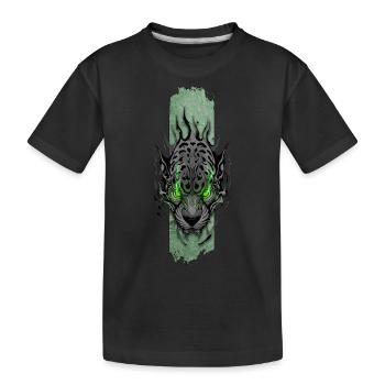 Jaguar aux yeux d’émeraude - T-shirt bio Premium Enfant - noir - Devant