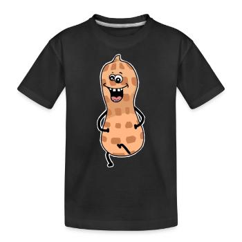 Peanut, Emotion, Laughter, Smile, Cheerfulness - Kids' Premium Organic T-Shirt - black - Front