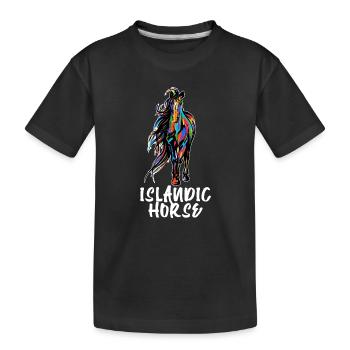 Cool Islandpferde Hengst Pferdefan Spruch - Kinder Premium Bio T-Shirt - Schwarz - Vorne