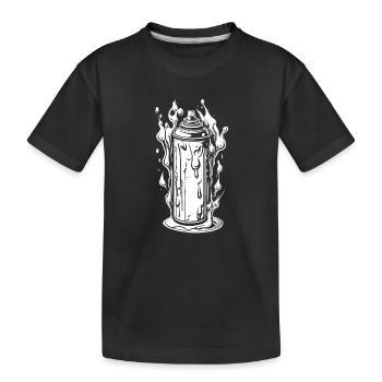 Bombe aérosol comique avec des gouttes et des flammes - T-shirt bio Premium Enfant - noir - Devant