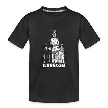Dresde Frauenkirche Souvenir Logo Dresdner Symbole - T-shirt bio Premium Enfant - noir - Devant