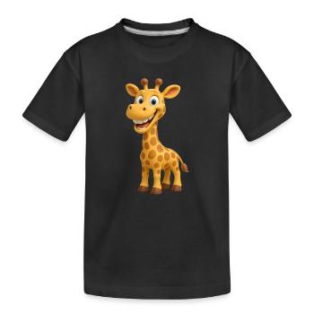 girafe amusante - T-shirt bio Premium Enfant - noir - Devant