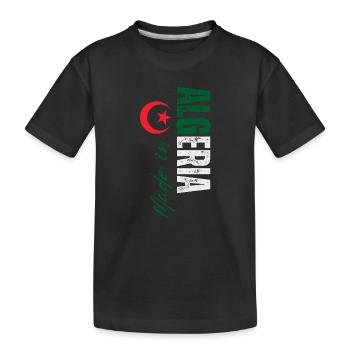 Fabriqué en Algérie, conception verticale - T-shirt bio Premium Enfant - noir - Devant
