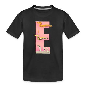 E Alphabet Rose - T-shirt bio Premium Enfant - noir - Devant
