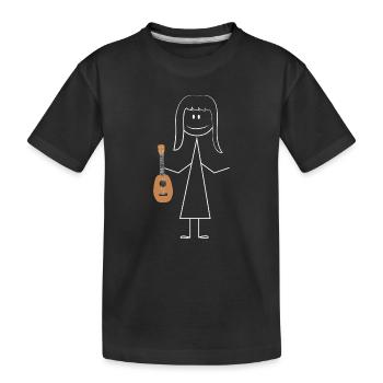 Ukulélé hawaïen ukulélé Ukulélé Girl - T-shirt bio Premium Enfant - noir - Devant