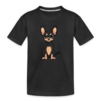 Pinscher Hund Niedlich - Kinder Premium Bio T-Shirt - Schwarz - Vorne