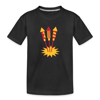 Feuerwerk Silvester - Kinder Premium Bio T-Shirt - Schwarz - Vorne
