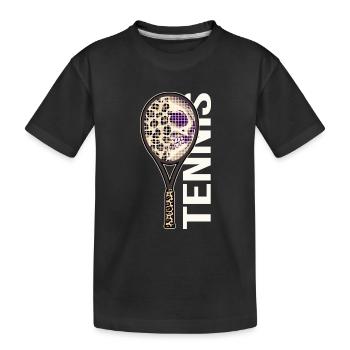Tennis Match Ball Racket - Kids' Premium Organic T-Shirt - black - Front