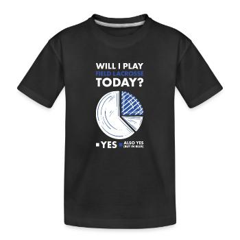 Sport Will I Play Field Lacrosse - Kids' Premium Organic T-Shirt - black - Front