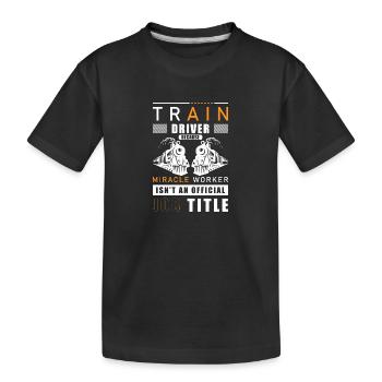 Conducteur de train de chemin de fer Train Leading - T-shirt bio Premium Enfant - noir - Devant