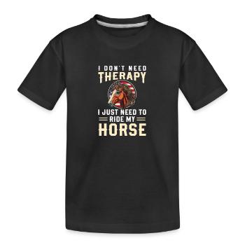 Pferde Ausritt Reiterhof Hengst - Kinder Premium Bio T-Shirt - Schwarz - Vorne