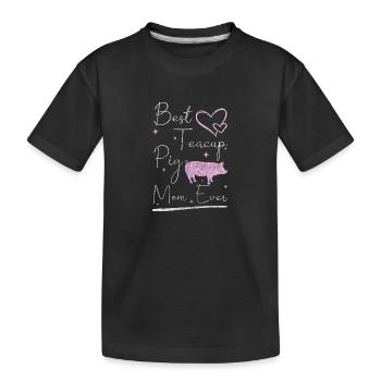 Schweinchen süß züchter - Kinder Premium Bio T-Shirt - Schwarz - Vorne