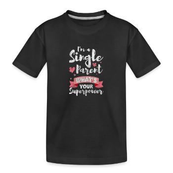 Alleinerziehend Partner Mutter - Kinder Premium Bio T-Shirt - Schwarz - Vorne