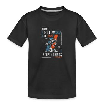 Pilote de parachutisme - T-shirt bio Premium Enfant - noir - Devant