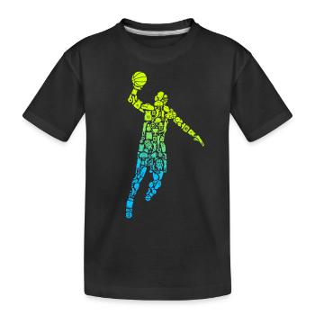 Basketball Symbols Boys Basketball - Kids' Premium Organic T-Shirt - black - Front