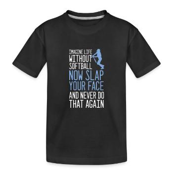 Softball - T-shirt bio Premium Enfant - noir - Devant