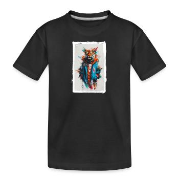 Colorful Tiger - Kids' Premium Organic T-Shirt - black - Front
