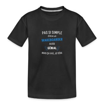 Toller Wakeboarder - Kinder Premium Bio T-Shirt - Schwarz - Vorne