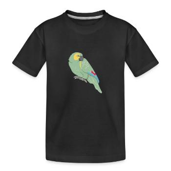 Papagei: Blaustirnamazone - Kinder Premium Bio T-Shirt - Schwarz - Vorne