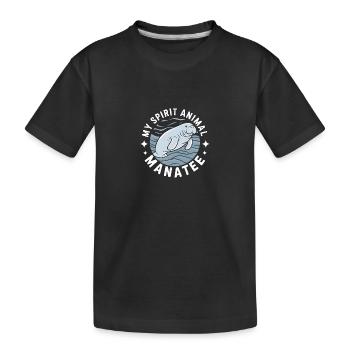 Lamantin mon - J’adore le Dugong Lamantin - T-shirt bio Premium Enfant - noir - Devant