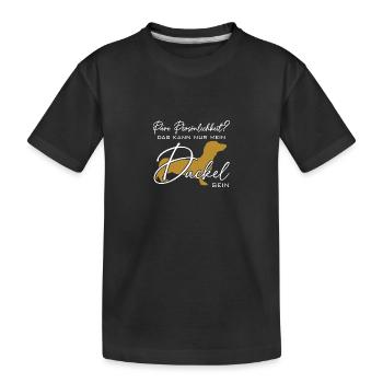 Mein Dackel ist die pure Persönlichkeit - Kinder Premium Bio T-Shirt - Schwarz - Vorne