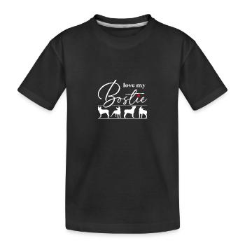 J’aime mes silhouettes de Boston Terrier Bostie - T-shirt bio Premium Enfant - noir - Devant