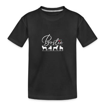 Liebe meinen Bostie Boston Terrier Silhouetten - Kinder Premium Bio T-Shirt - Schwarz - Vorne