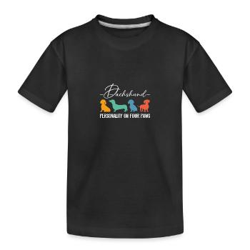 Personnalité de teckel sur quatre pattes - T-shirt bio Premium Enfant - noir - Devant