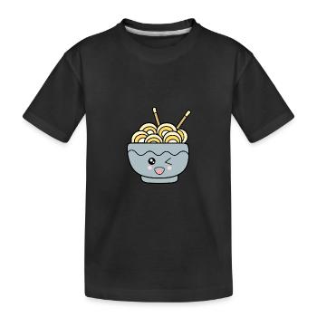 Ramen Nudeln Japan Küche - Kinder Premium Bio T-Shirt - Schwarz - Vorne