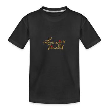 Die Liebe gewinnt schließlich - Kinder Premium Bio T-Shirt - Schwarz - Vorne