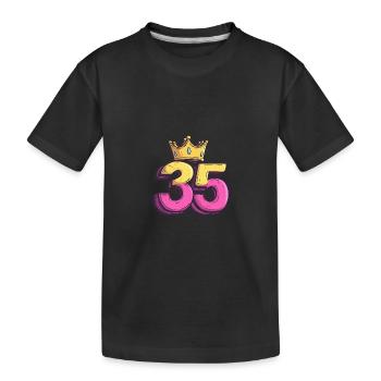 35 Numéro Jersey Couronne - T-shirt bio Premium Enfant - noir - Devant