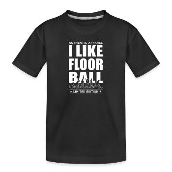 J’aime le floorball - T-shirt bio Premium Enfant - noir - Devant
