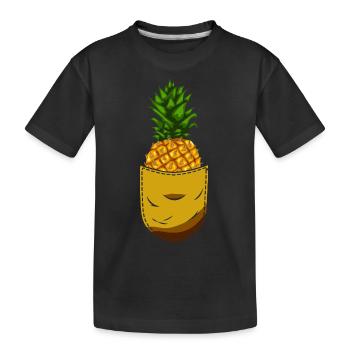 Sommerurlaub Geschenk Frucht Tropische Ananas - Kinder Premium Bio T-Shirt - Schwarz - Vorne